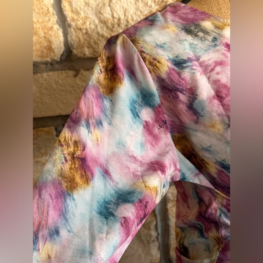 Verona Blue & Purple Bow Tie Blouse - Picture 6 of 16